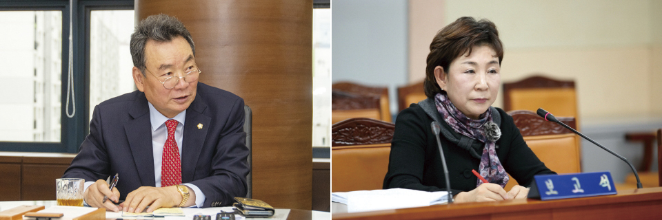 김형대 의장(왼쪽)과 곽윤희 의장. ⓒ강남구 의회, 구로구의회