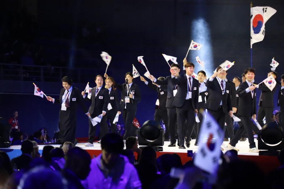 국제장애인기능올림픽 한국 선수단.