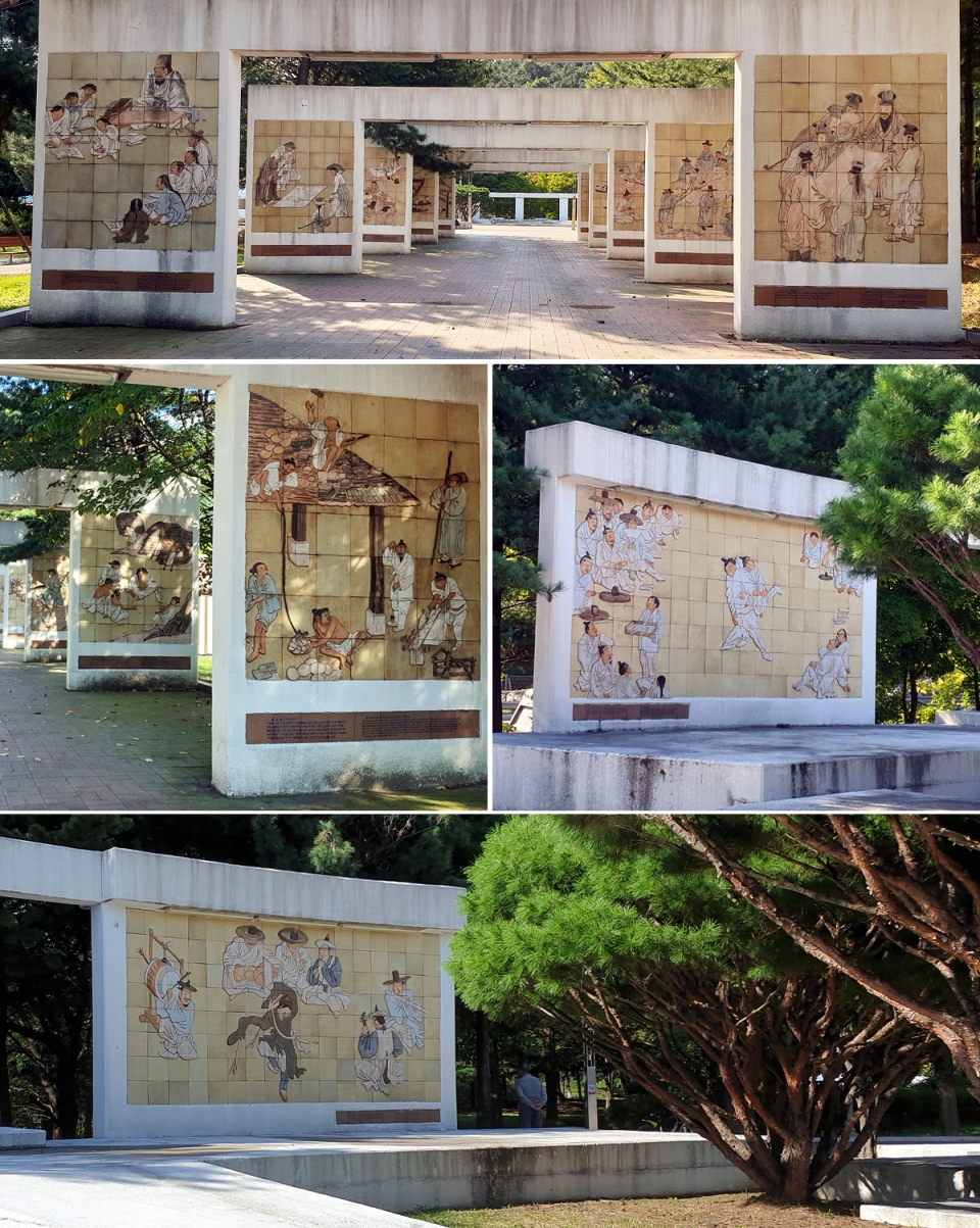 단원 김홍도의 풍속화를 벽화로 꾸며놓은 모습 ⓒ소셜포커스